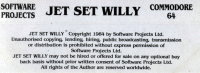 Jet Set Willy Commodore 64  box art